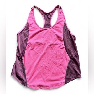 Fabletics Women’s Pink and Purple Racerback Tank Top Running Workout Size Medium